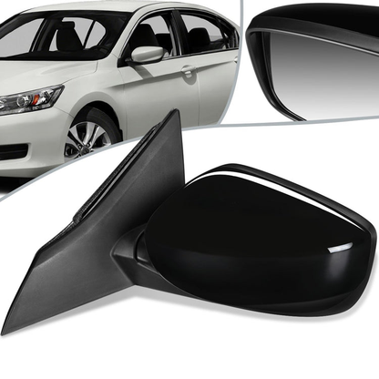 RETROVISOR MIRROR - OEM - 13-17 HONDA ACCORD 4-DOOR - POWERED - PAINTABLE - BLACK - LEFT