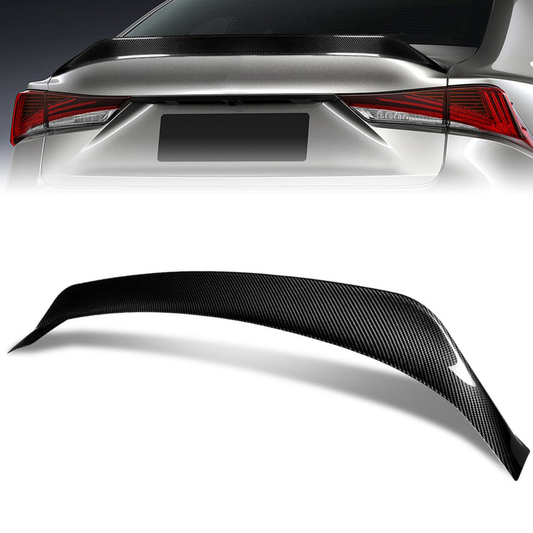 SPOILER CAR TRUNK SPOILER - 14-20 LEXUS IS250 IS300 IS350 - CARBON FIBER BLACK