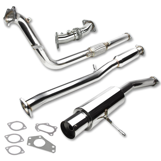TURBO EXHAUST TURBOBACK EXHAUST - 3" - 02-07 SUBARU WRX STI - ROUND CANISTER