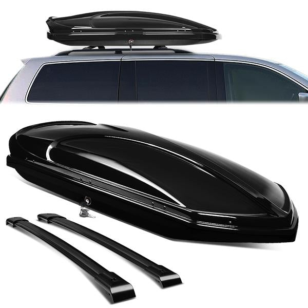 PORTAEQUIPAJE ROOF RACK CROSS BARS + CARGO ROOF BOX - 05-10 HONDA ODYSSEY - ONLY FITS WITH OEM ROOF RAILS - BLACK