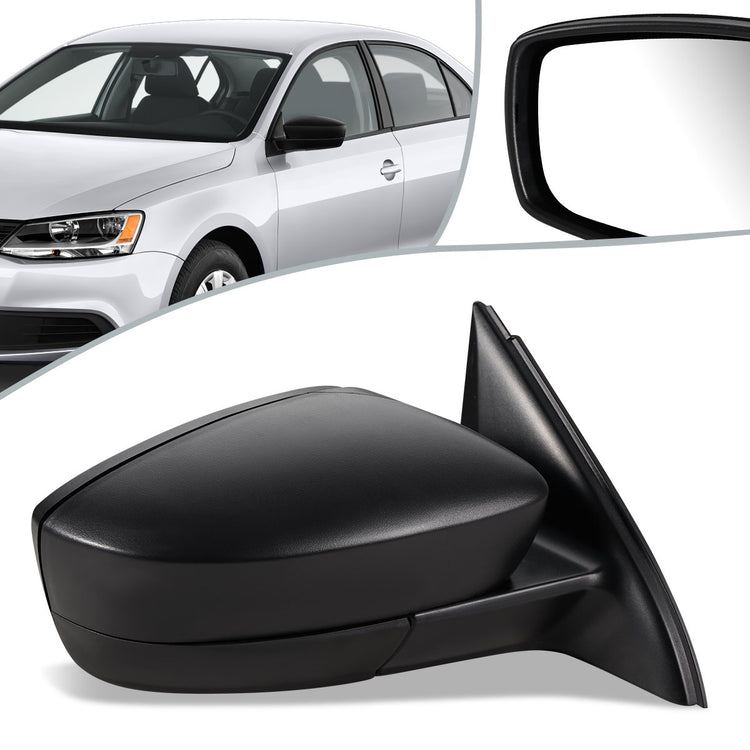 RETROVISOR MIRROR - OEM - 11-18 VOLKSWAGEN JETTA - POWERED - HEATED - FOLDING - TEXTURED - RIGHT - BLACK