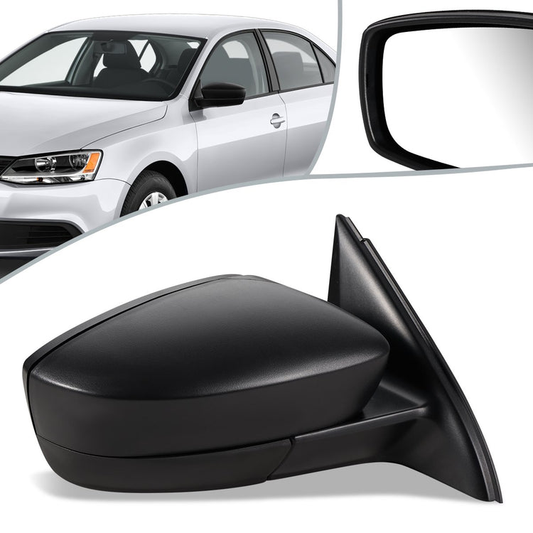 RETROVISOR MIRROR - OEM - 11-18 VOLKSWAGEN JETTA - POWERED - HEATED - FOLDING - TEXTURED - RIGHT - BLACK