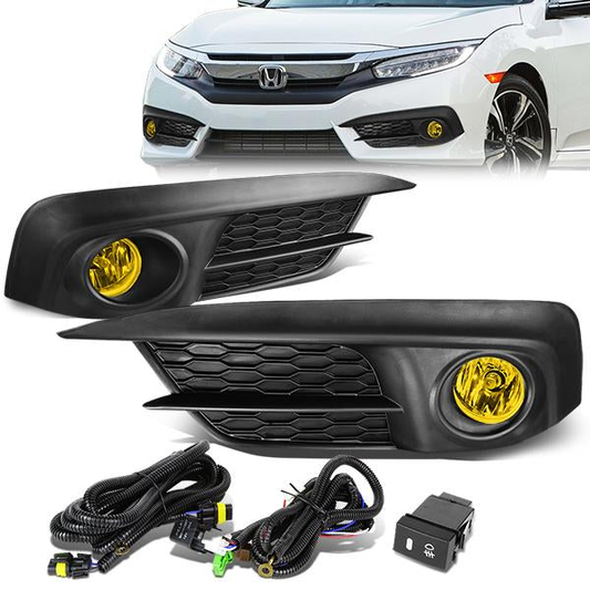 FAROS DE NIEBLA 2016+ HONDA CIVIC - W/ SWITCH - H8 BULB - AMBER