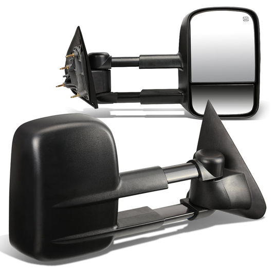 RETROVISORES EXTENDIBLES TOWING MIRROR - 14-18 CHEVY SILVERADO 1500 / 14-20 GMC SIERRA 1500 / 15-20 CHEVY SILVERADO 2500HD, 3500HD, GMC SIERRA 2500HD, 3500HD - PAIR - POWERED W/ HEATED - BLACK
