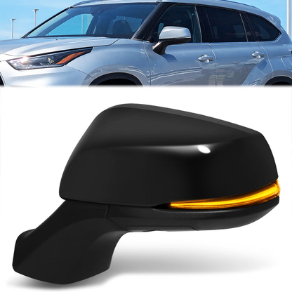 RETROVISOR MIRROR - OE STYLE - TOYOTA HIGHLANDER 2020-2024 - WITH POWER WITH HEATED GLASS WITH SIGNAL WITH BLIND SPOT WITH MEMORY WITH REVERSE TILT - DRIVER LEFT SIDE - BLACK