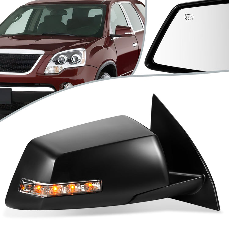 RETROVISOR MIRROR - OEM - 07-10 SATURN OUTLOOK - POWERED - HEATED - W/ SIGNAL LIGHT - W/ MEMORY - POWERED FOLDING - BLACK MATERIAL - RIGHT