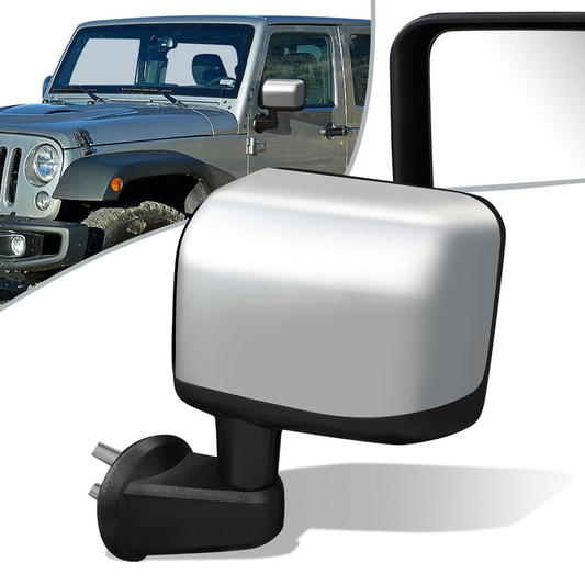 RETROVISOR MIRROR - OEM - 07-17 JEEP WRANGLER - POWERED - HEATED - FOLDING - W/ CHROME COVER - LEFT