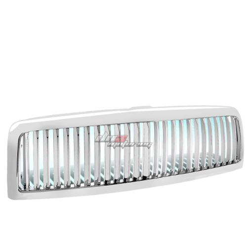 PARRILLA GRILLE - 95-01 DODGE RAM 1500 / 96-02 DODGE RAM 2500 , 3500 - VERTICAL FENCE STYLE - ABS - GLOSSY - CHROME