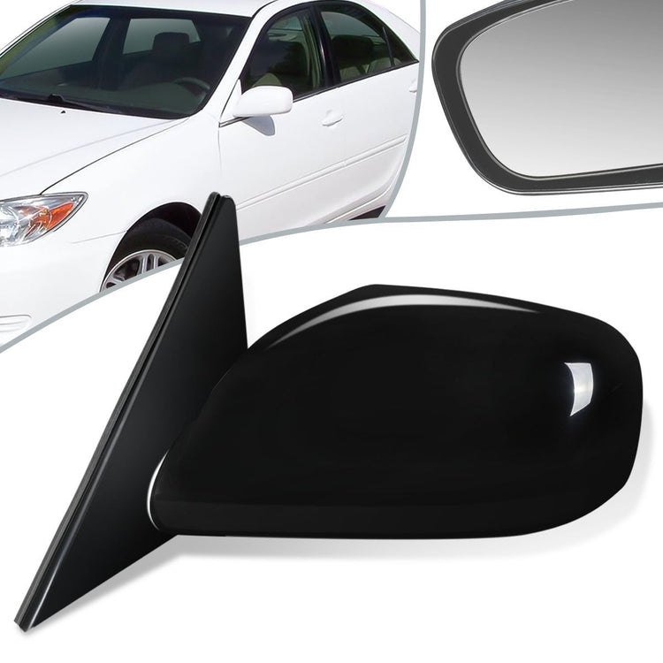 RETROVISOR MIRROR - OEM - 02-06 TOYOTA CAMRY - POWERED - PAINTABLE - BLACK - LEFT