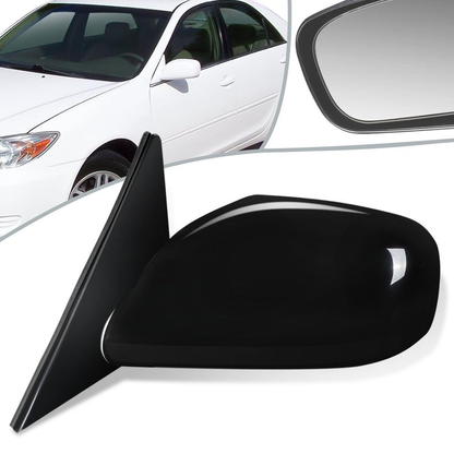 RETROVISOR MIRROR - OEM - 02-06 TOYOTA CAMRY - POWERED - PAINTABLE - BLACK - LEFT