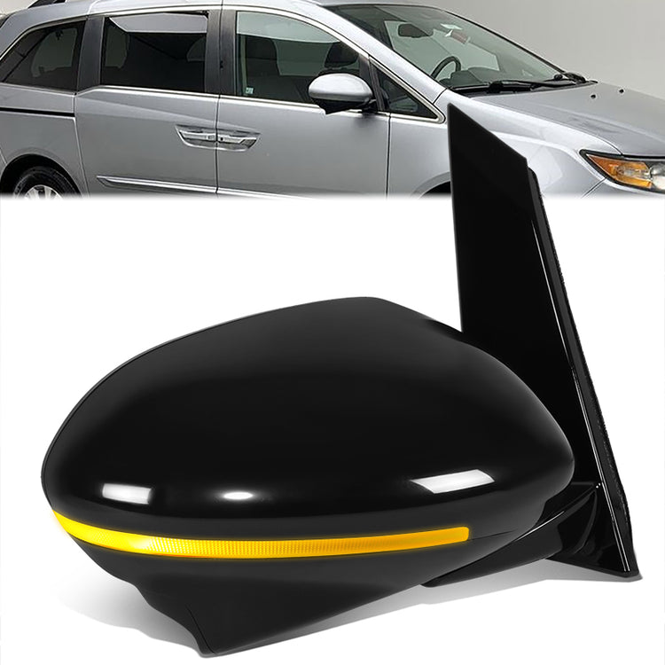 RETROVISOR MIRROR - OE STYLE - HONDA ODYSSEY 2014-2017 - WITH POWER WITH HEATED GLASS WITH SIGNAL WITH MEMORY WITH CAMERA - PASSENGER RIGHT SIDE - BLACK