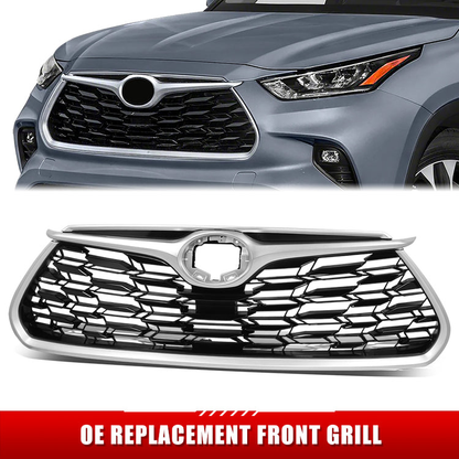 PARRILLA GRILLE - TY HILANDR 20-ON/ GRILLE ASS'Y 20-22/ PAINTED BLACK/ W/SILVER MOULDING/ W/O CAMERA H./(HYBRID LE|HYBRID XLE)//PARTS.NO,TO1200455//OEM NO,531010E360
