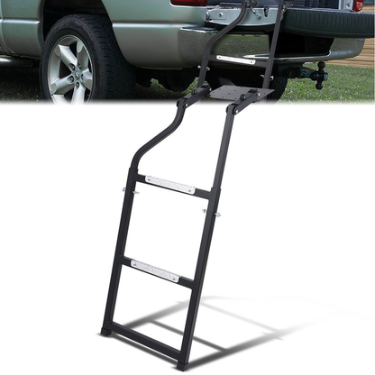 PORTAEQUIPAJE TAILGATE LADDERS - UNIVERSAL - FOLDABLE - HEAVY DUTY STEEL - POWDERCOATED BLACK
