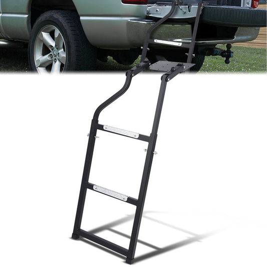 PORTAEQUIPAJE TAILGATE LADDERS - UNIVERSAL - FOLDABLE - HEAVY DUTY STEEL - POWDERCOATED BLACK