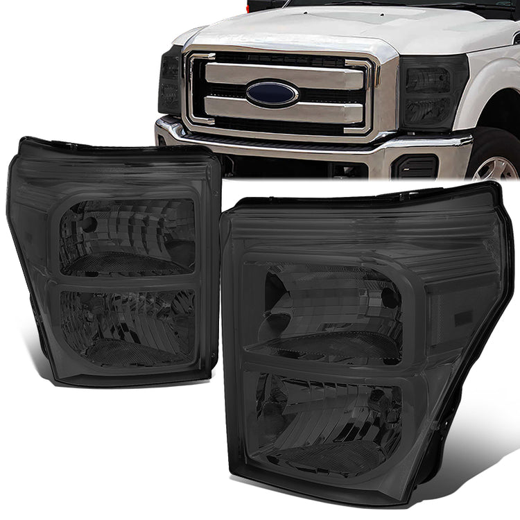 FAROS 11-16 FORD F-250, F-350, F-450, F-550 - SUPER DUTY 2/4-DOOR - H13 LOW BEAM / HIGH BEAM - SMOKE HOUSING / CLEAR CORNER