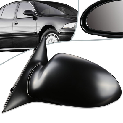 RETROVISOR MIRROR - OEM - 00-05 BUICK LESABRE - POWERED - PAINTABLE - BLACK - LEFT