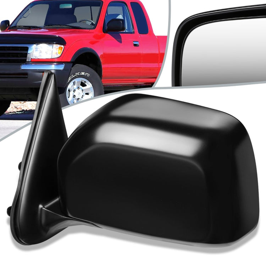 RETROVISOR MIRROR - OEM - 2000 TOYOTA TACOMA WITH OFF ROAD PACKAGE - MANUAL - PAINTABLE - BLACK - LEFT
