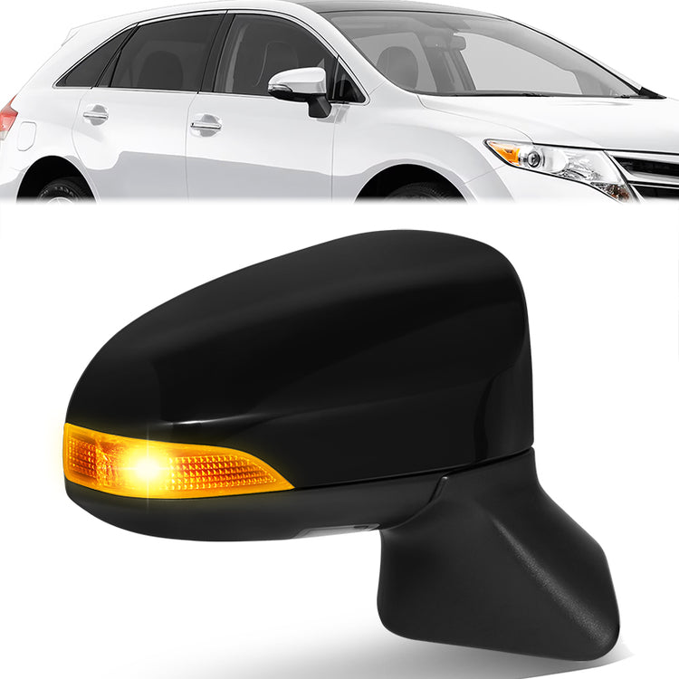 RETROVISOR MIRROR - OE STYLE - TOYOTA VENZA 13-15 - WITH POWER WITH HEATED WITH SIGNAL - PASSENGER SIDE - PAINT TO MATCH - BLACK