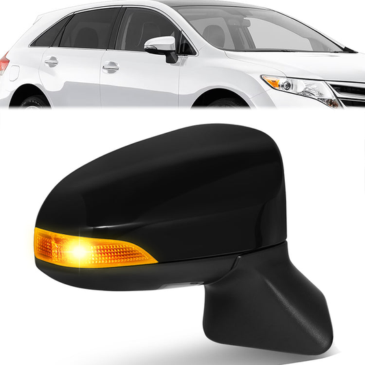 RETROVISOR MIRROR - OE STYLE - TOYOTA VENZA 13-15 - WITH POWER WITH HEATED WITH SIGNAL - PASSENGER SIDE - PAINT TO MATCH - BLACK