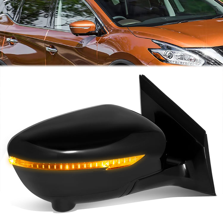 RETROVISOR MIRROR - OE STYLE - NISSAN MURANO 15-16 - WITH POWER WITH HEATED WITH CAMERA WITH SIGNAL WITH MEMORY - PASSENGER SIDE - PAINT TO MATCH - BLACK