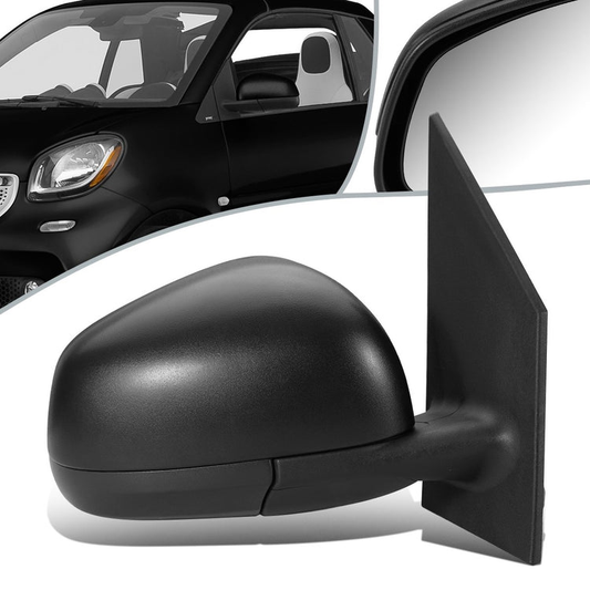 RETROVISOR MIRROR - OEM - 16-17 SMART FORTWO - MANUAL - W/CABLE - W/ TEMP SENSOR - FOLDING - TEXTURED - BLACK - RIGHT