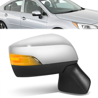 RETROVISOR MIRROR - OE STYLE - SUBARU LEGACY 15-17 - SUBARU OUTBACK 15-17 - WITH POWER WITH HEATED WITH SIGNAL SILVER COVER - PASSENGER SIDE - SMOOTH - BLACK / SILVER