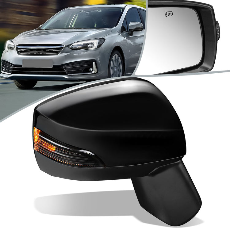 RETROVISOR MIRROR - OEM - 15-16 SUBARU IMPREZA - POWERED - HEATED - W/ SIGNAL LIGHT - FOLDING - BLACK MATERIAL - RIGHT