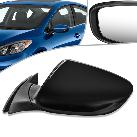 RETROVISOR MIRROR - OEM - 14-16 KIA FORTE, FORTE KOUP - POWERED - HEATED - FOLDING - BLACK MATERIAL - LEFT
