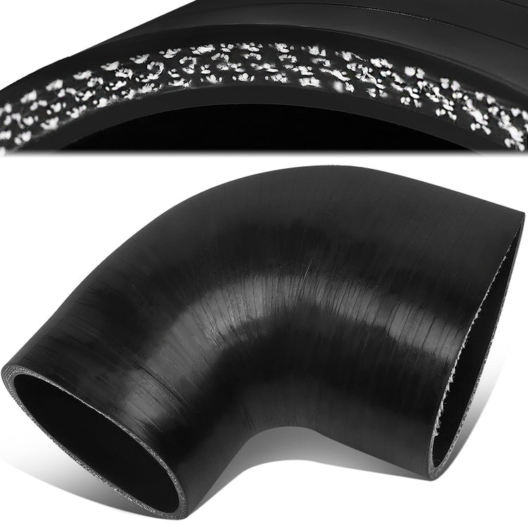 COPLE DE SILICON 3-PLY - 3.00" TO 4.00" REDUCER W/ 90 DEGREE - BLACK - RM5-1