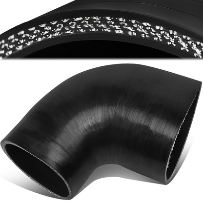 COPLE DE SILICON 3-PLY - 3.00" TO 4.00" REDUCER W/ 90 DEGREE - BLACK - RM5-1