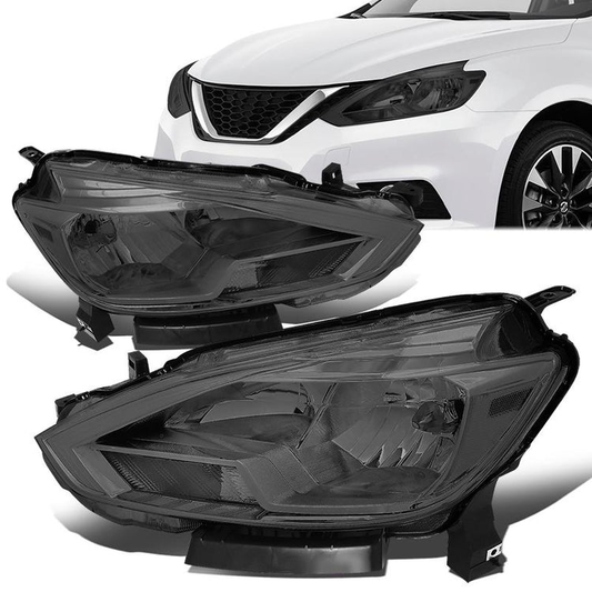 FAROS 16-18 NISSAN SENTRA - FITS MODELS W/ FACTORY HALOGEN HEADLIGHTS - OE STYLE - H11 LOW BEAM / H9 HIGH BEAM - CHROME HOUSING / SMOKED LENS / CLEAR CORNER