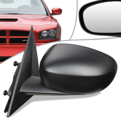 RETROVISOR MIRROR - 07-10 CHRYSLER 300 / 06-10 DODGE CHARGER / 05-08 DODGE MAGNUM - POWERED - HEATED - OEM - LEFT - TEXTURED/BLACK