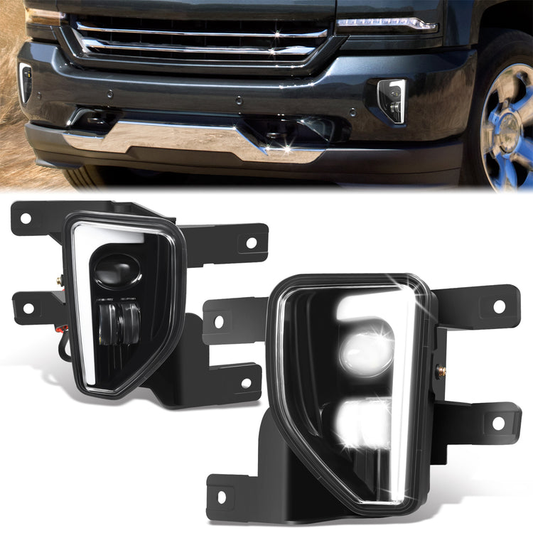 FAROS DE NIEBLA 2016 2017 2018 CHEVY SILVERADO 1500 DRIVING BUMPER LAMPS – CLEAR LENS,WITHOUT WIRE SWITCH