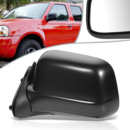RETROVISOR MIRROR - OEM - 98-00 NISSAN FRONTIER - MANUAL - FOLDING - TEXTURED - BLACK - LEFT