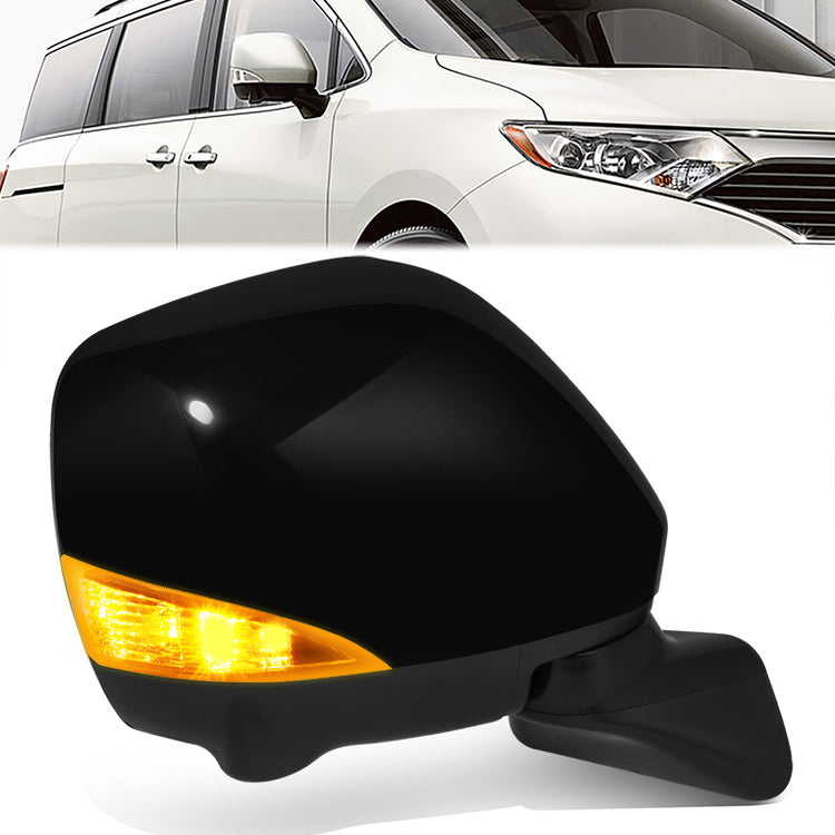 RETROVISOR MIRROR - OE STYLE - NISSAN QUEST 11-14 - WITH POWER WITH HEATED WITH BLIND SPOT WITH CAMERA WITH MEMORY - PASSENGER SIDE - PAINT TO MATCH - BLACK