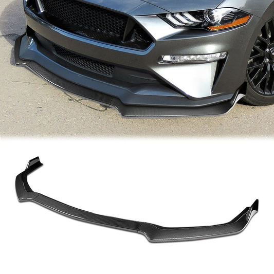 LIP FRONTAL 18-20 MUSTANG - FITS SPORT MODEL ONLY - REQUIRES DRILLING BUMPER FOR INSTALLATION - 3PC - CARBOB FIBER LOOK