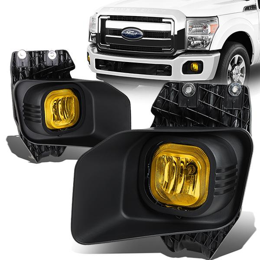 FAROS DE NIEBLA 11-16 FORD F-250, F-350, F-450, F-550 SUPER DUTY - WITH SWITCH, BEZEL - H10 BULB - AMBER
