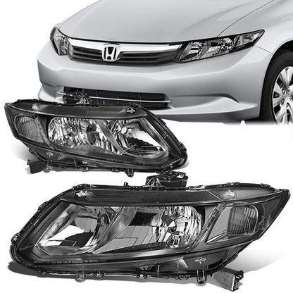FAROS 12-15 HONDA CIVIC - 9006 LOW BEAM / 9005 HIGH BEAM - BLACK HOUSING / CLEAR CORNER