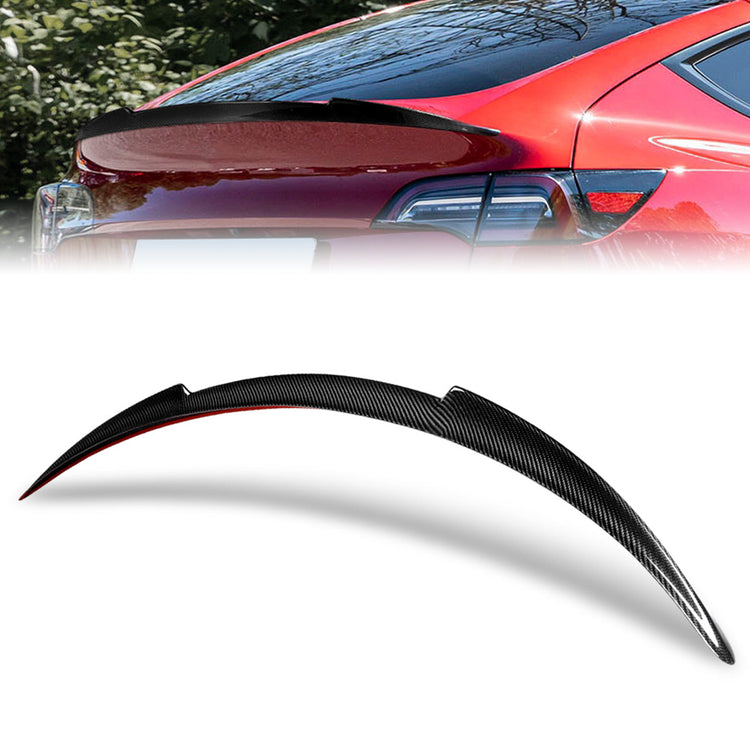 SPOILER CAR TRUNK SPOILER - 20-22 TESLA Y - CARBON FIBER BLACK
