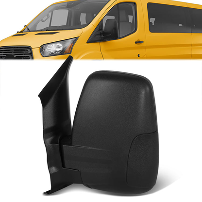 RETROVISOR MIRROR - OE STYLE - FORD TRANSIT 150 18-19 - FORD TRANSIT 250 18-19 - FORD TRANSIT 350 18-19 - WITH POWER SHORT ARM LOW ROOF - DRIVER SIDE - PAINT TO MATCH - BLACK