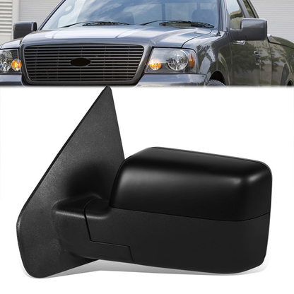 RETROVISOR MIRROR - OE STYLE - FORD F-150 04-06 - WITH POWER WITH HEATED WITH SIGNAL GLOSS COVER - DRIVER SIDE - PAINT TO MATCH - BLACK