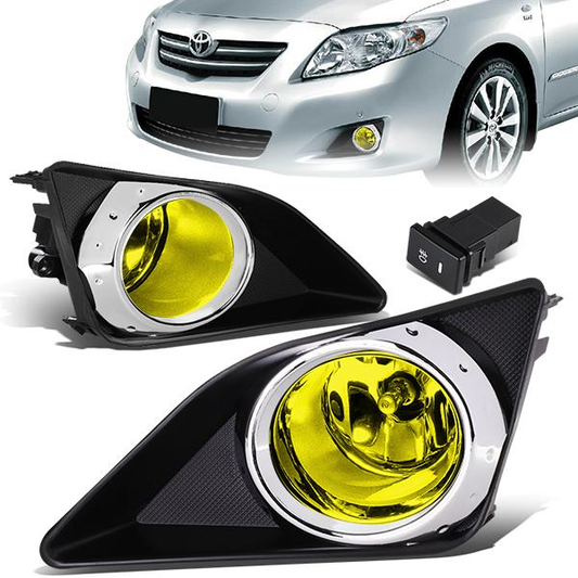 FAROS DE NIEBLA 09-10 TOYOTA COROLLA 4-DR SEDAN - WITH SWITCH, BEZEL - H11 BULBS - AMBER