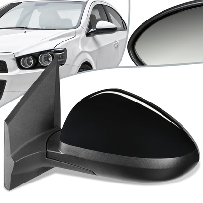 RETROVISOR MIRROR - OEM - 12-19 CHEVY SONIC - MANUAL - PAINTABLE - BLACK - LEFT