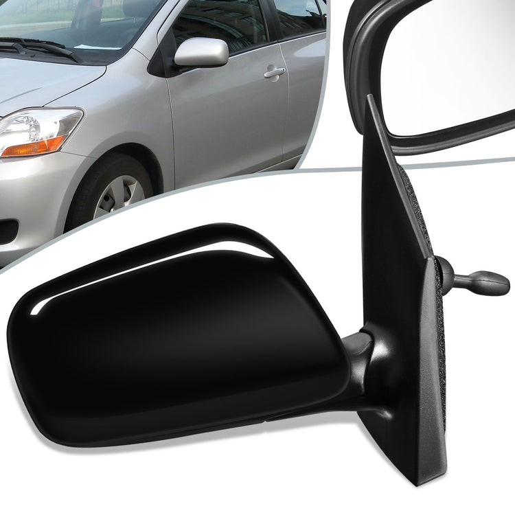 RETROVISOR MIRROR - OEM - 07-12 TOYOTA YARIS SEDAN - MANUAL - TEXTURED - BLACK - RIGHT