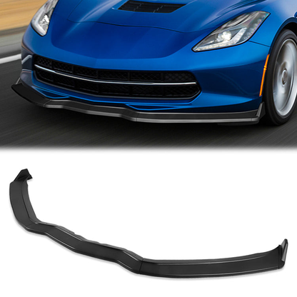 LIP FRONTAL 14-19 CHEVROLET CORVETTE - EXCLUDES ZR1 MODELS - REQUIRES DRILLING BUMPER FOR INSTALLATION - 3PC - MATTE BLACK