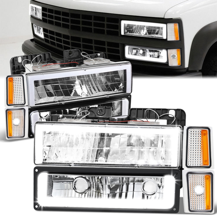 FAROS CLEAR LENS,AMBER REFLECTOR,CHROME HOUSING,8PCS,LED BAR