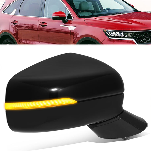 RETROVISOR MIRROR - OE STYLE - KIA SORENTO 2021-2023 - WITH POWER WITH HEATED GLASS WITH BLIND SPOT - PASSENGER RIGHT SIDE - BLACK