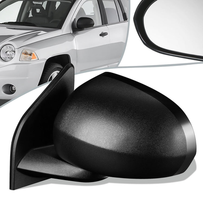 RETROVISOR MIRROR - 07-17 JEEP COMPASS - POWERED - OEM - LEFT - TEXTURED/BLACK