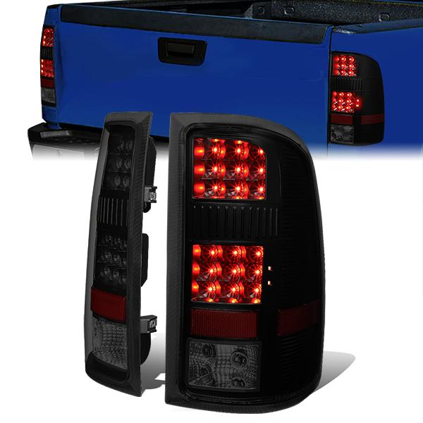 FAROS TRASEROS 07-13 GMC SIERRA 1500 - 07-14 GMC SIERRA 2500HD 3500HD - DOES NOT FIT DUALLY MODELS, DOES NOT FIT DENALI MODELS, DOES NOT FIT MODELS WITH 921 BACKUP BULB MODELS - LED - BLACK / SMOKE