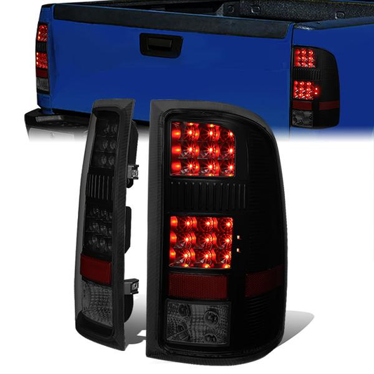 FAROS TRASEROS 07-13 GMC SIERRA 1500 - 07-14 GMC SIERRA 2500HD 3500HD - DOES NOT FIT DUALLY MODELS, DOES NOT FIT DENALI MODELS, DOES NOT FIT MODELS WITH 921 BACKUP BULB MODELS - LED - BLACK / SMOKE